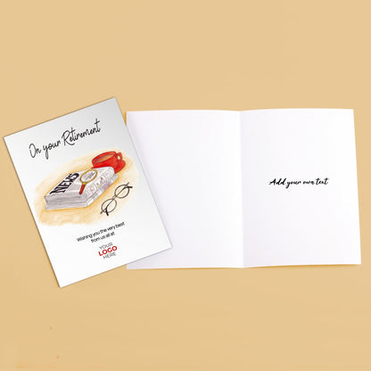 ‘Newspaper Search’ Personalised Corporate Branded Retirement Greeting Cards image 3