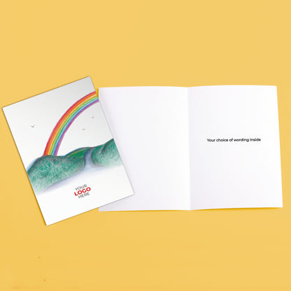 ‘Rainbow’ Personalised Corporate Branded Open Greeting Cards image 3
