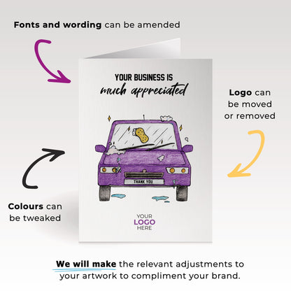 ‘Car Wash’ Personalised Corporate Branded Automotive Greeting Cards image 1