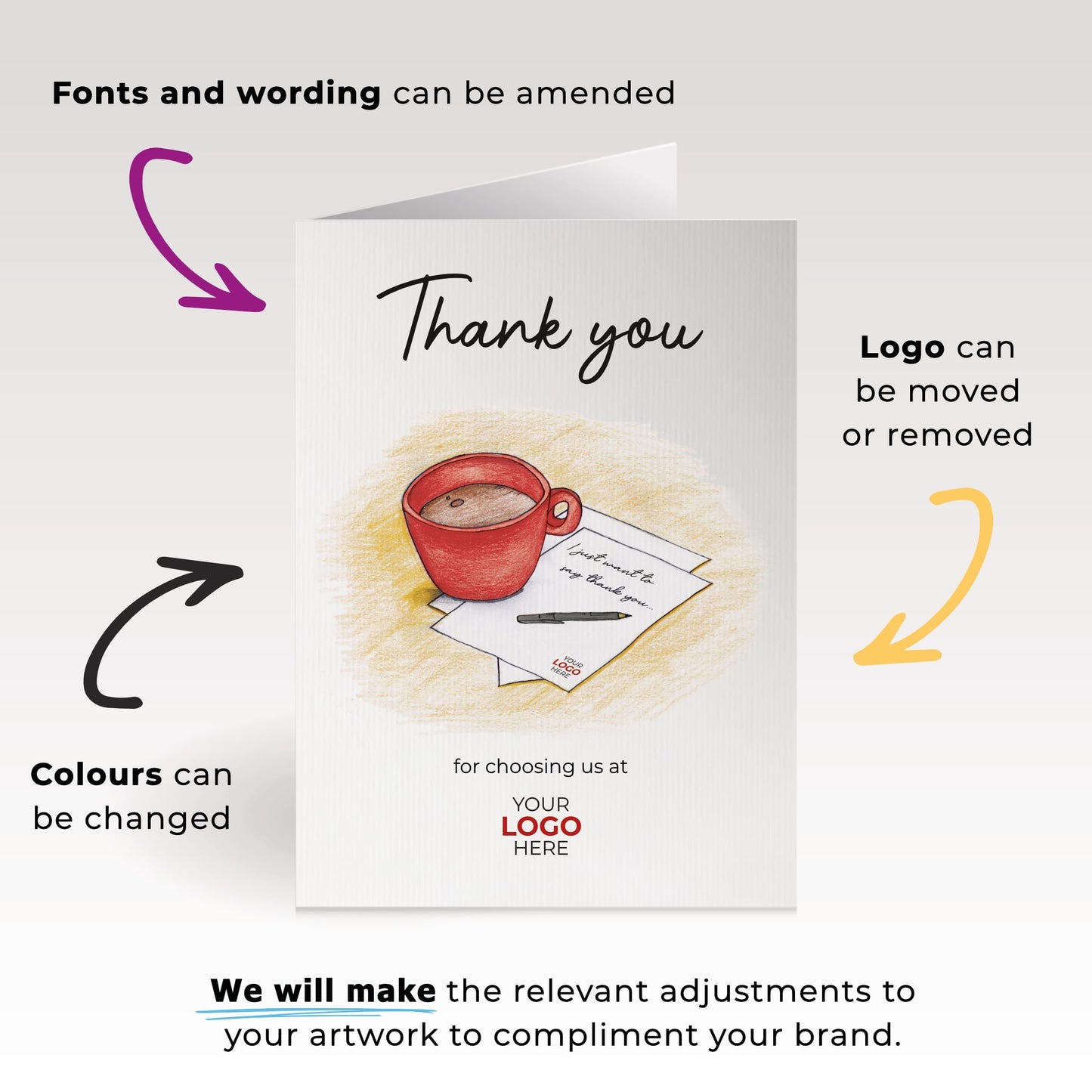 ‘Mug & Note’ Personalised Corporate Branded Financial Greeting Cards image 1