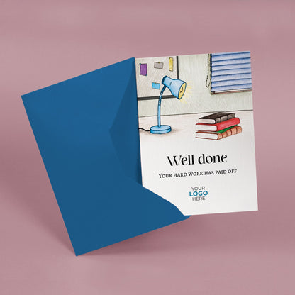 ‘Study Desk’ Personalised Corporate Branded Education Greeting Cards image 3