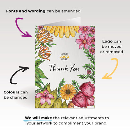 Floral Garden' Personalised Corporate Branded Floral Greeting Cards image 1