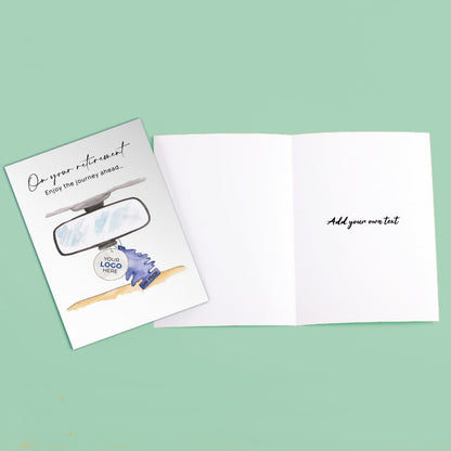 ‘Rearview Mirror’ Personalised Corporate Branded Retirement Greeting Cards image 2
