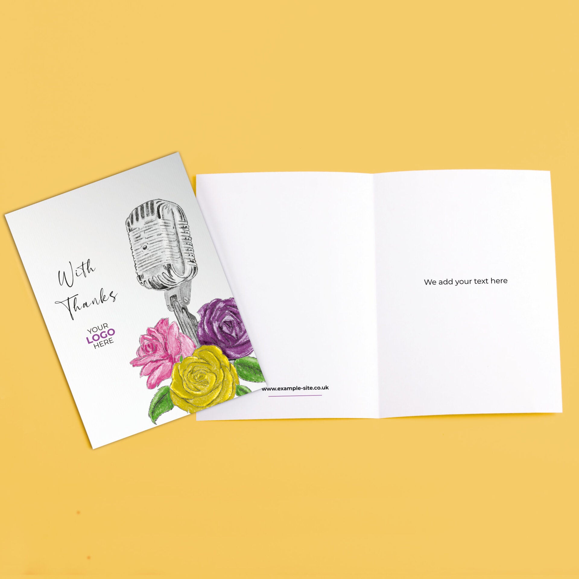Microphone & Roses’ Personalised Corporate Branded Voice, Audio & Writers Greeting Cards image 3
