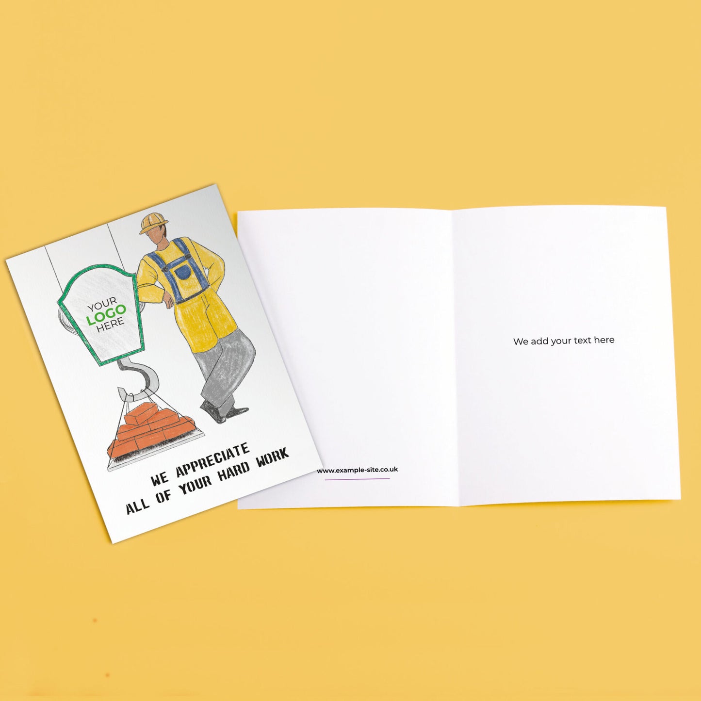 Crane, Bricks & Builder’ Personalised Corporate Branded Trades People Greeting Cards image 3