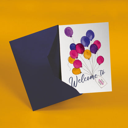 ‘Balloons Lifting’ Personalised Corporate Branded Welcome Greeting Cards image 2