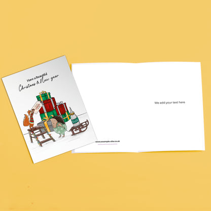 ‘Stacking Gifts' Personalised Company Christmas Cards image 3