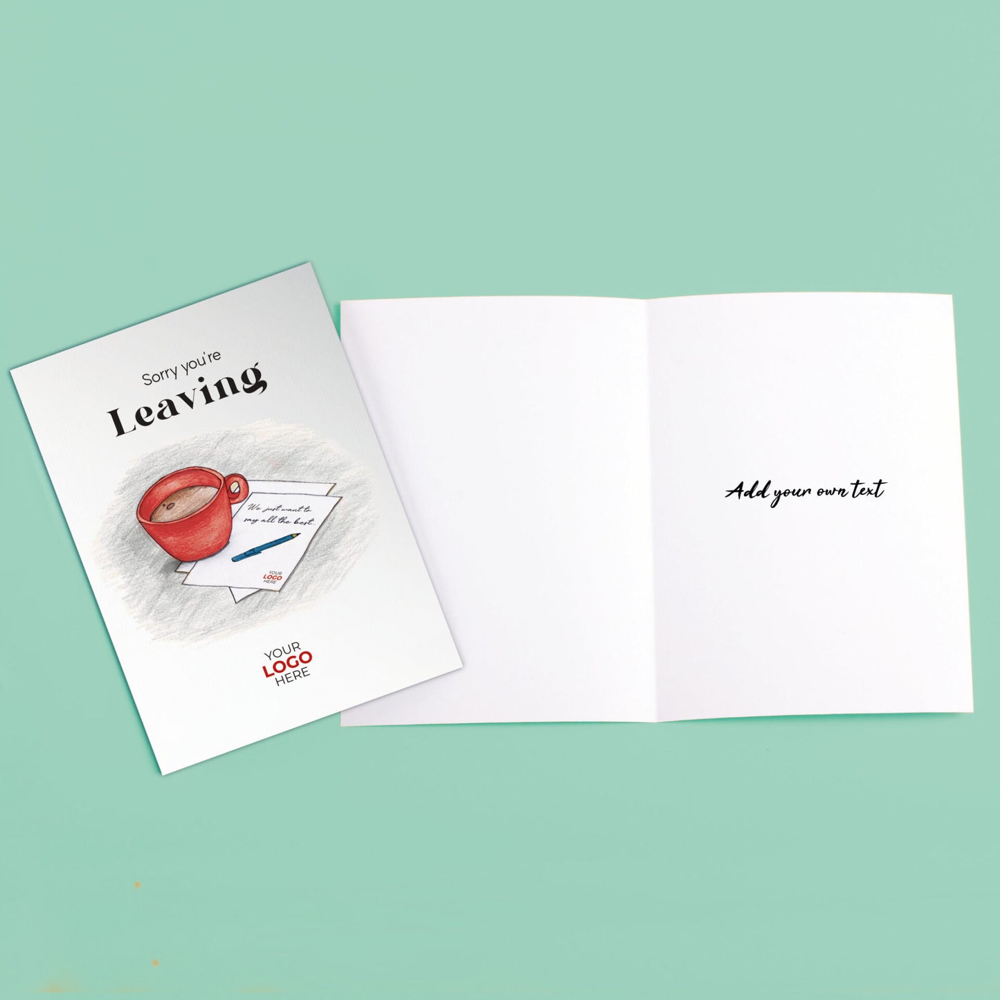 ‘Mug & Note’ Personalised Corporate Branded Leaving Greeting Cards image 3