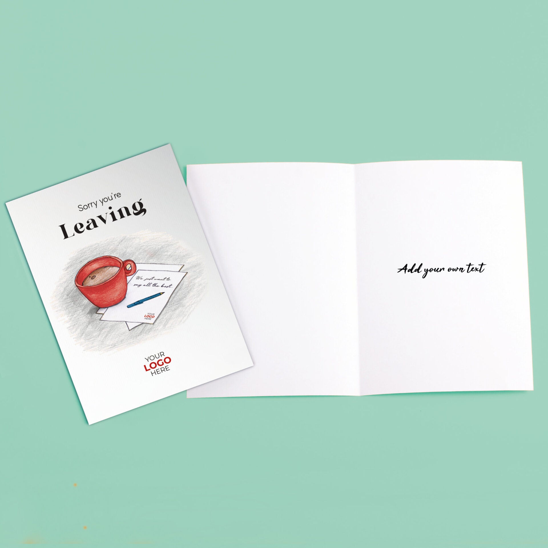 ‘Mug & Note’ Personalised Corporate Branded Leaving Greeting Cards image 3