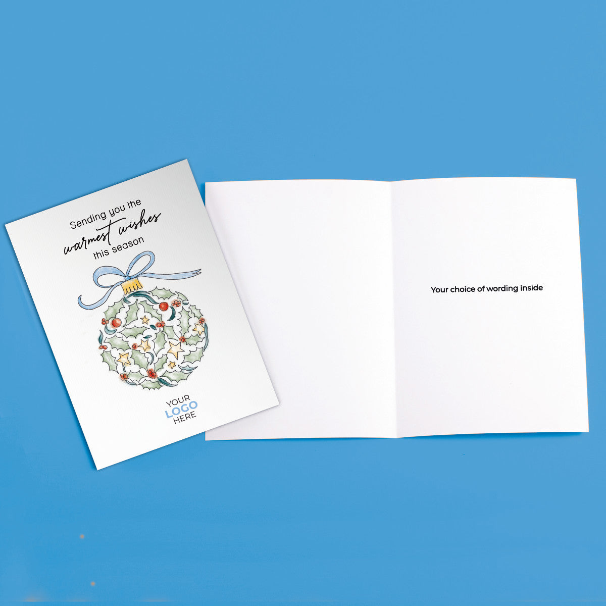 ‘Holly & Star Bauble’  Branded Christmas Cards image 3