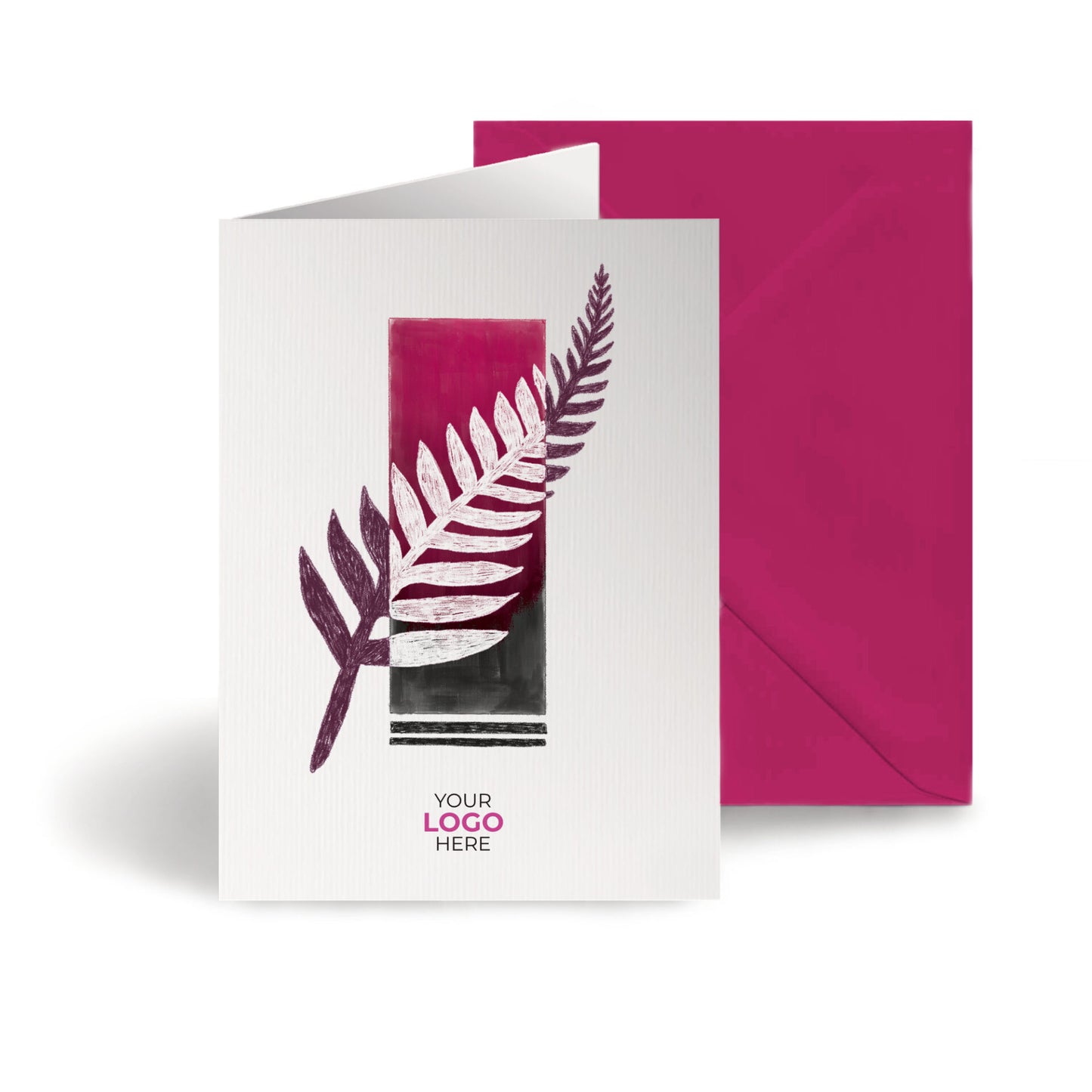 ‘Single Leaf' Personalised Corporate Branded Floral Greeting Cards image 0
