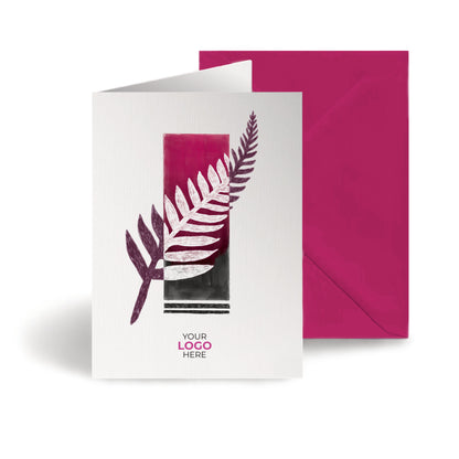 ‘Single Leaf' Personalised Corporate Branded Floral Greeting Cards image 0