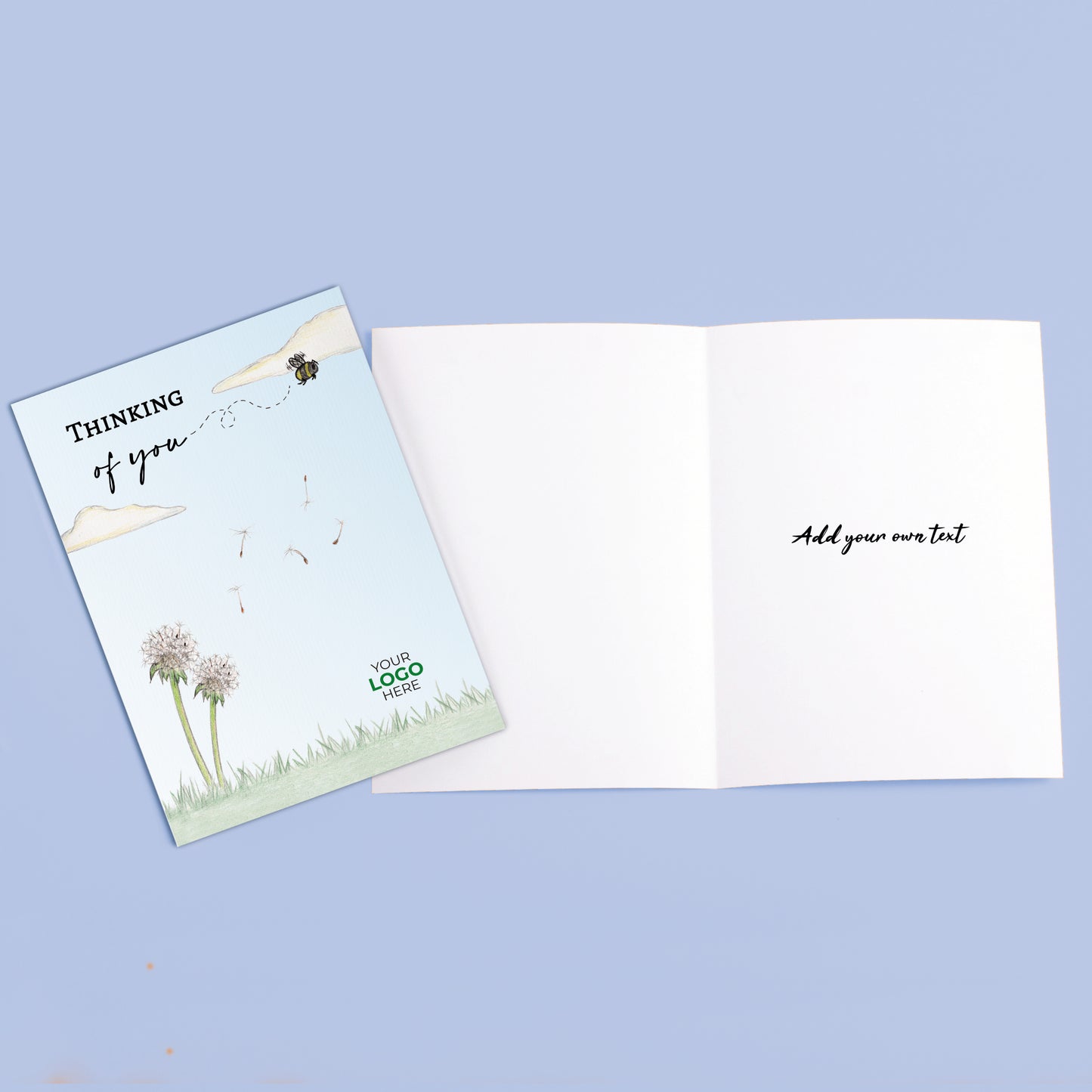 ‘Dandelion’ Personalised Corporate Branded Sympathy Greeting Cards image 3