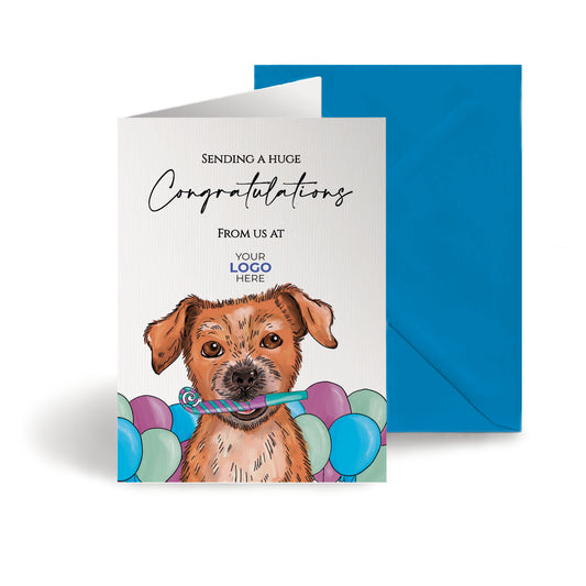 ‘Dog with Party Whistle & Balloons' Business All About Dogs Cards image 0