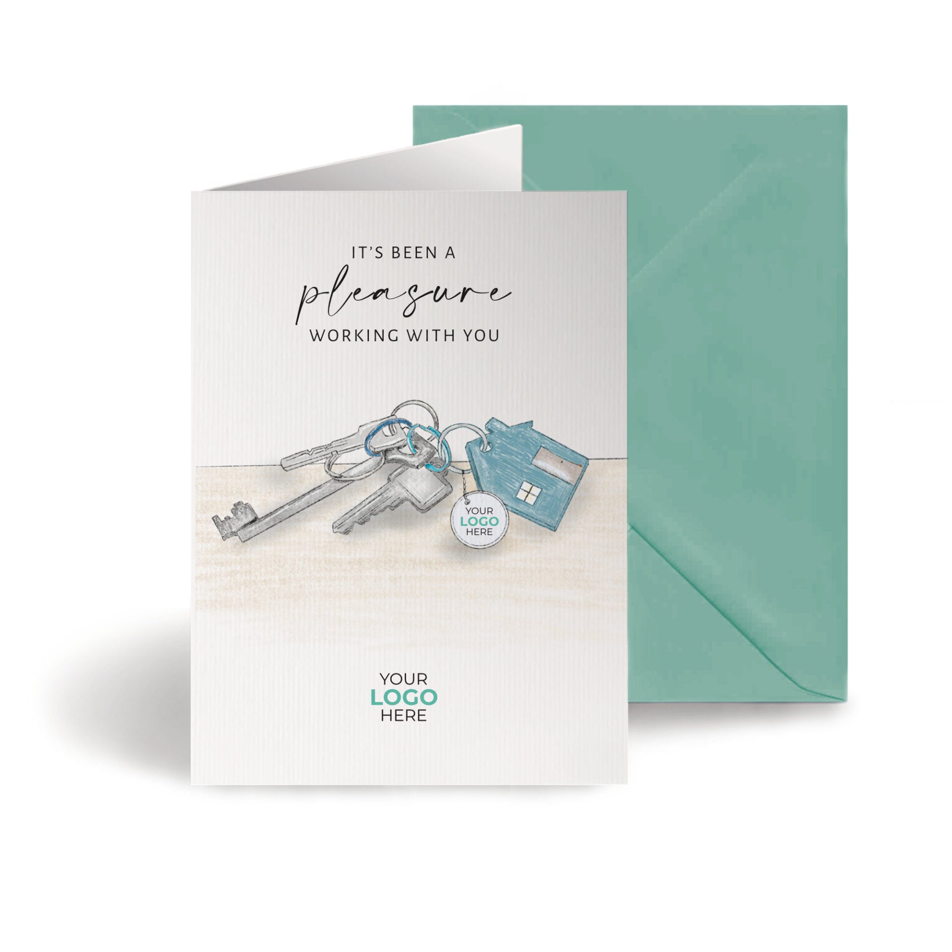 Keys on Table' Personalised Corporate Branded Property Greeting Cards image 0