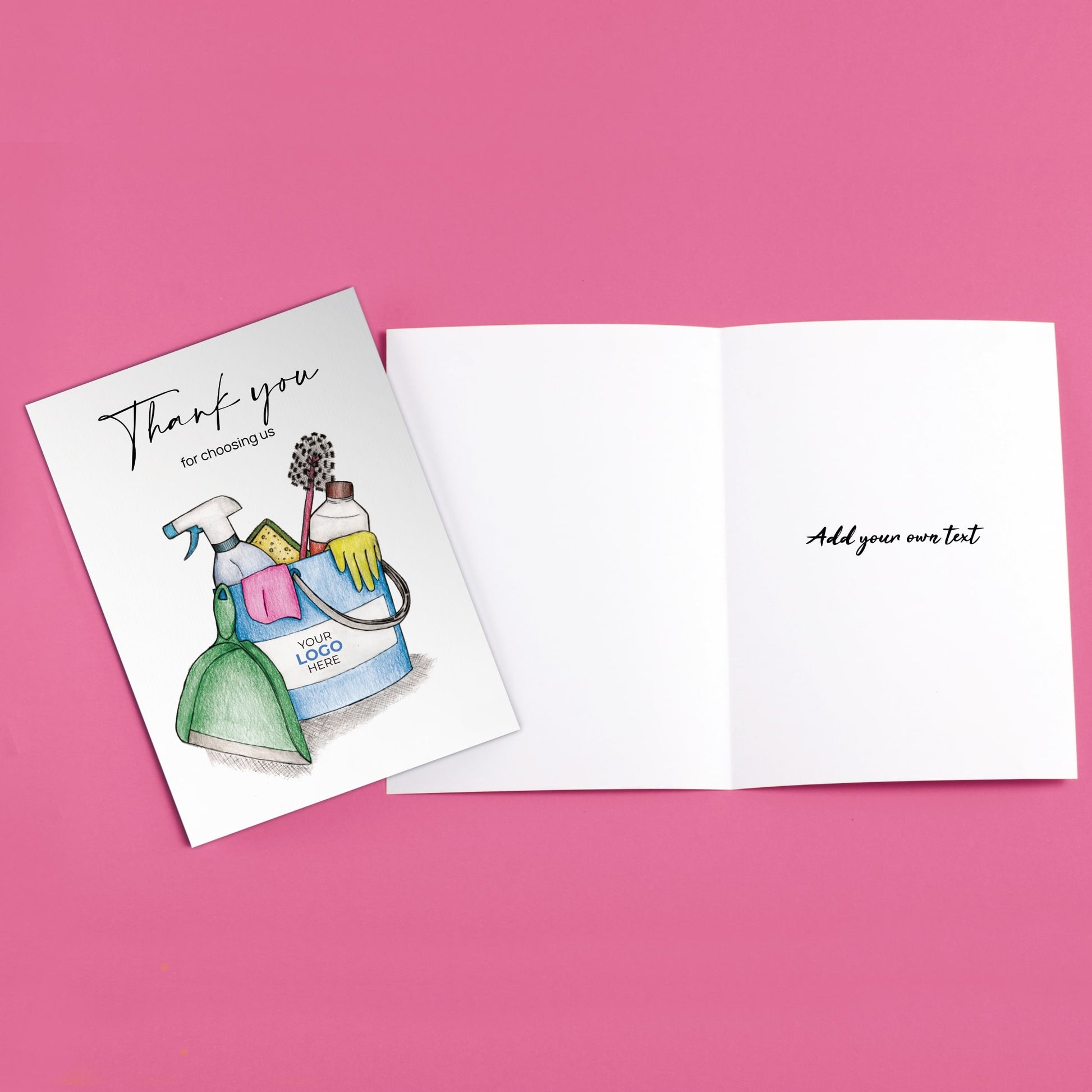 ‘Cleaning Bucket’ Personalised Corporate Branded Cleaning Industry Greeting Cards image 3