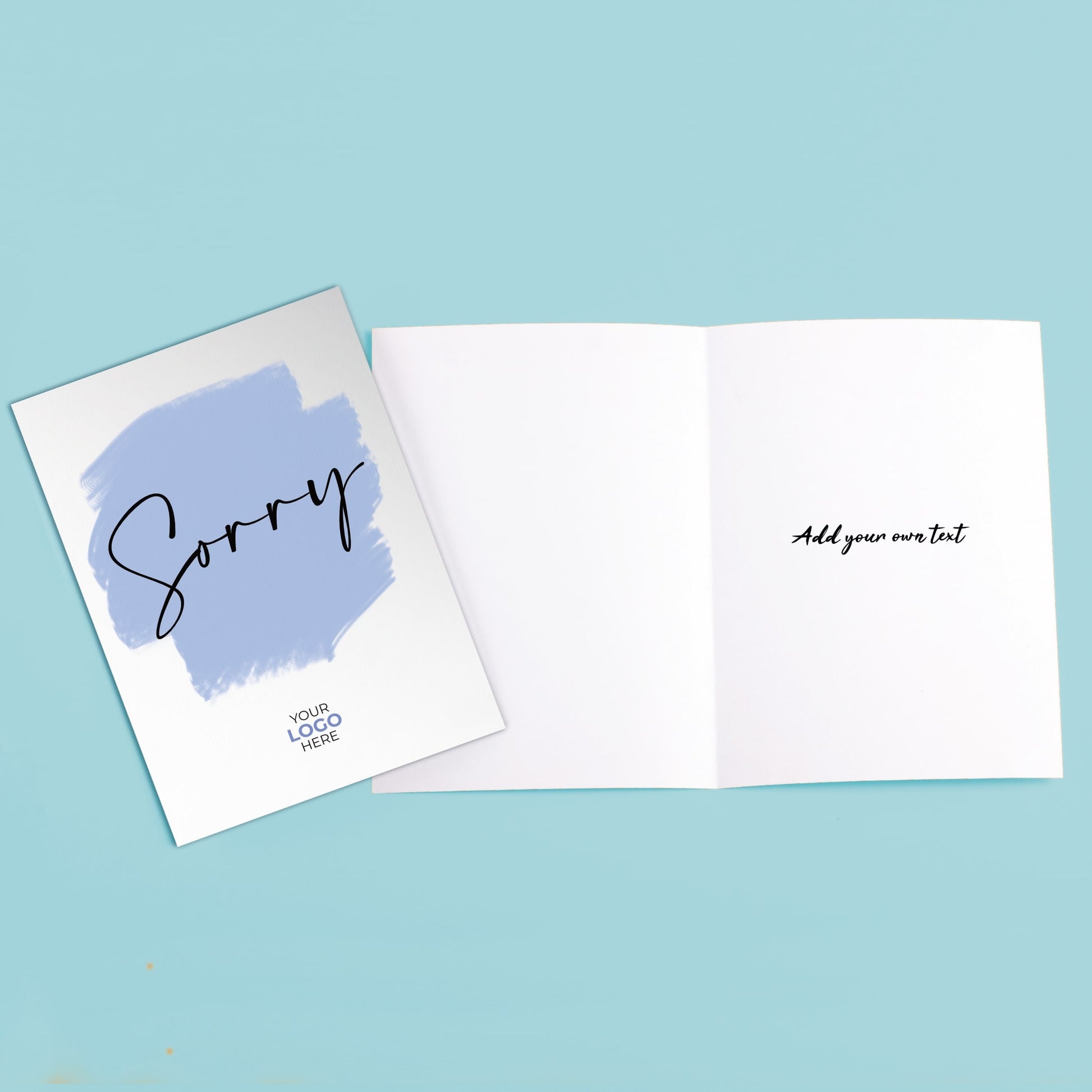 ‘Coloured Swipe’ Personalised Corporate Branded Sorry Greeting Cards image 3