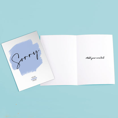 ‘Coloured Swipe’ Personalised Corporate Branded Sorry Greeting Cards image 3