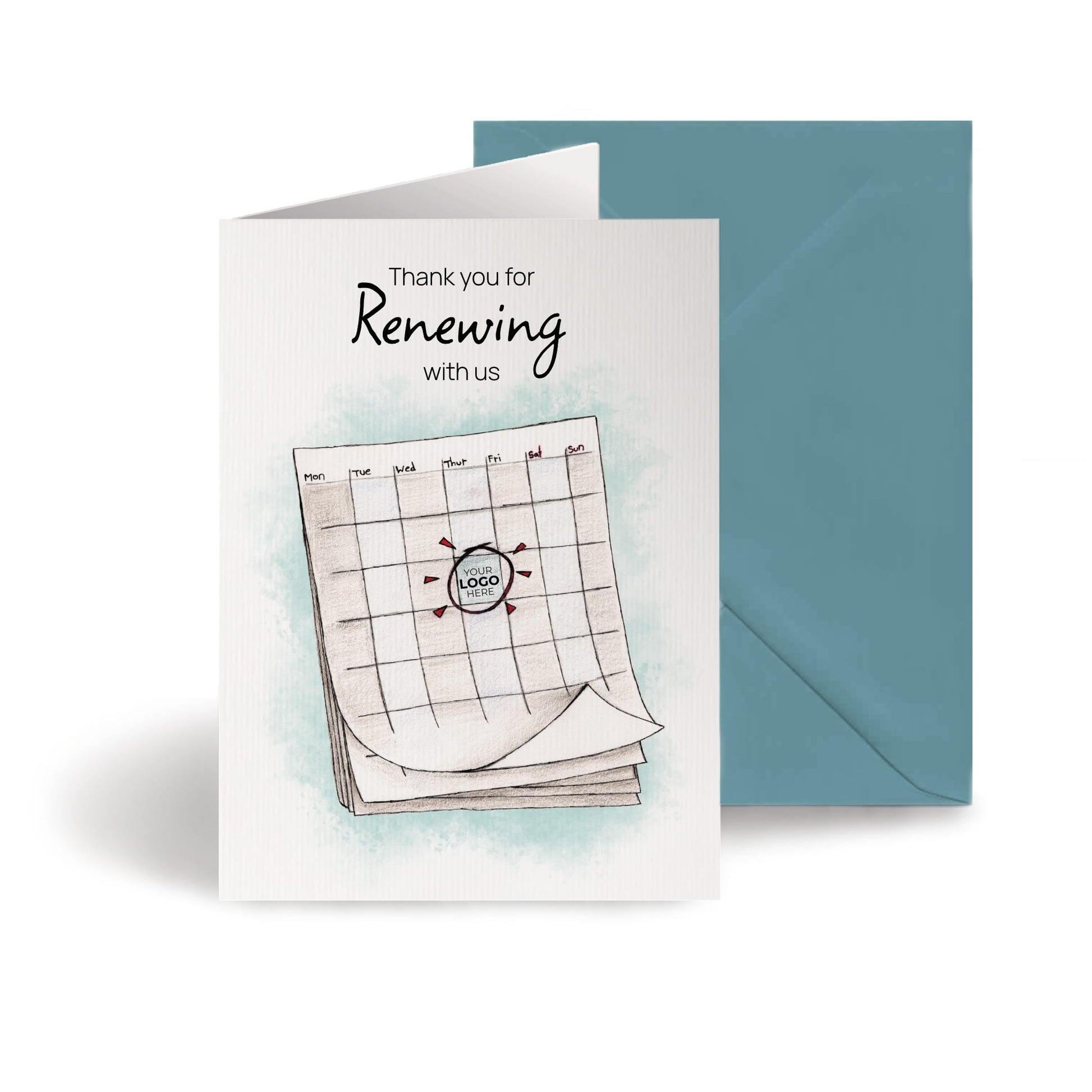 ‘Calendar’ Personalised Corporate Branded Renewal Greeting Cards image 0