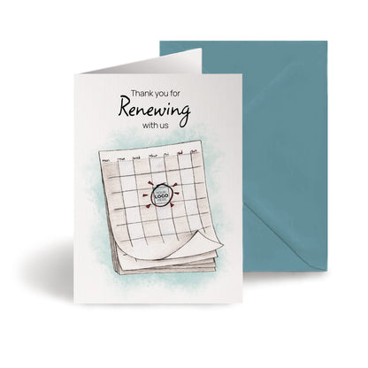 ‘Calendar’ Personalised Corporate Branded Renewal Greeting Cards image 0