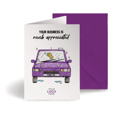 ‘Car Wash’ Personalised Corporate Branded Automotive Greeting Cards image 0