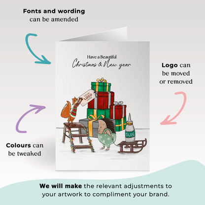 ‘Stacking Gifts' Personalised Company Christmas Cards image 2