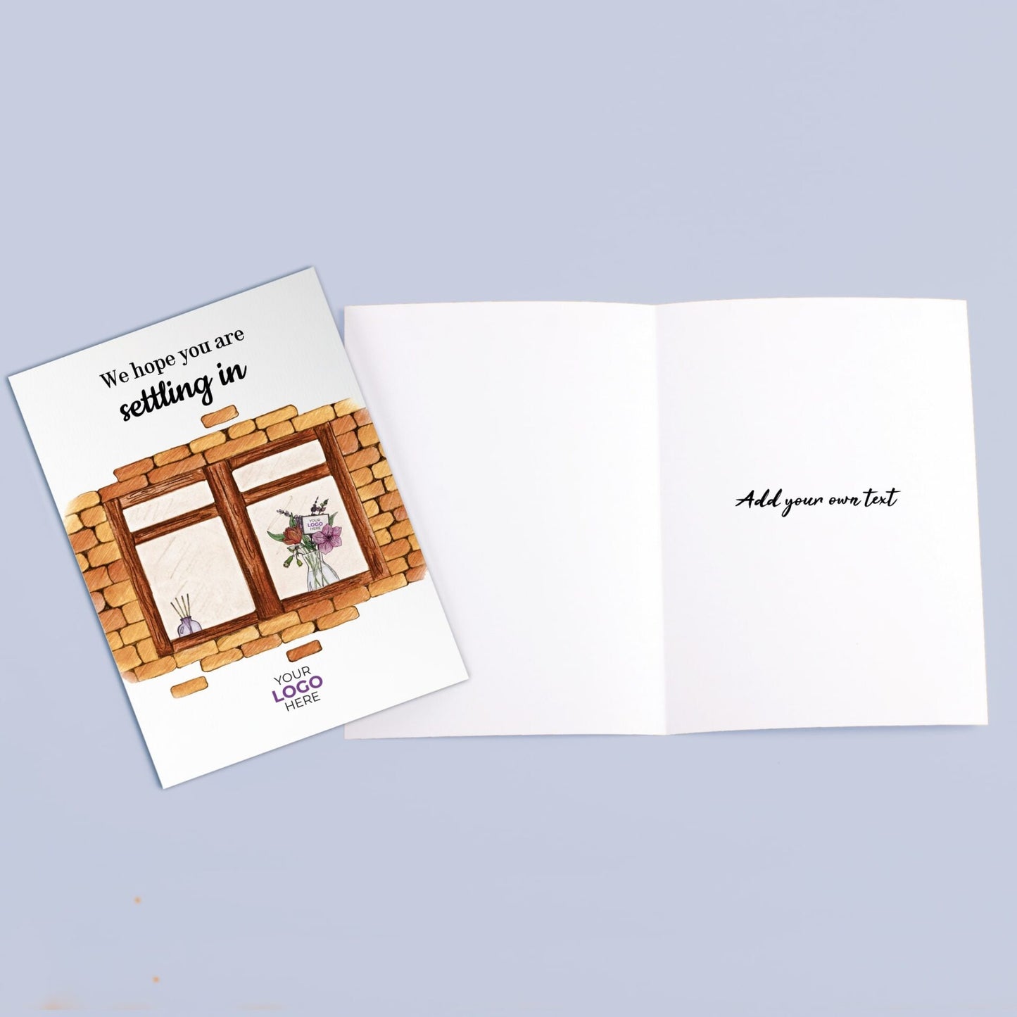 ‘Out the Window’ Personalised Corporate Branded Property Greeting Cards image 3