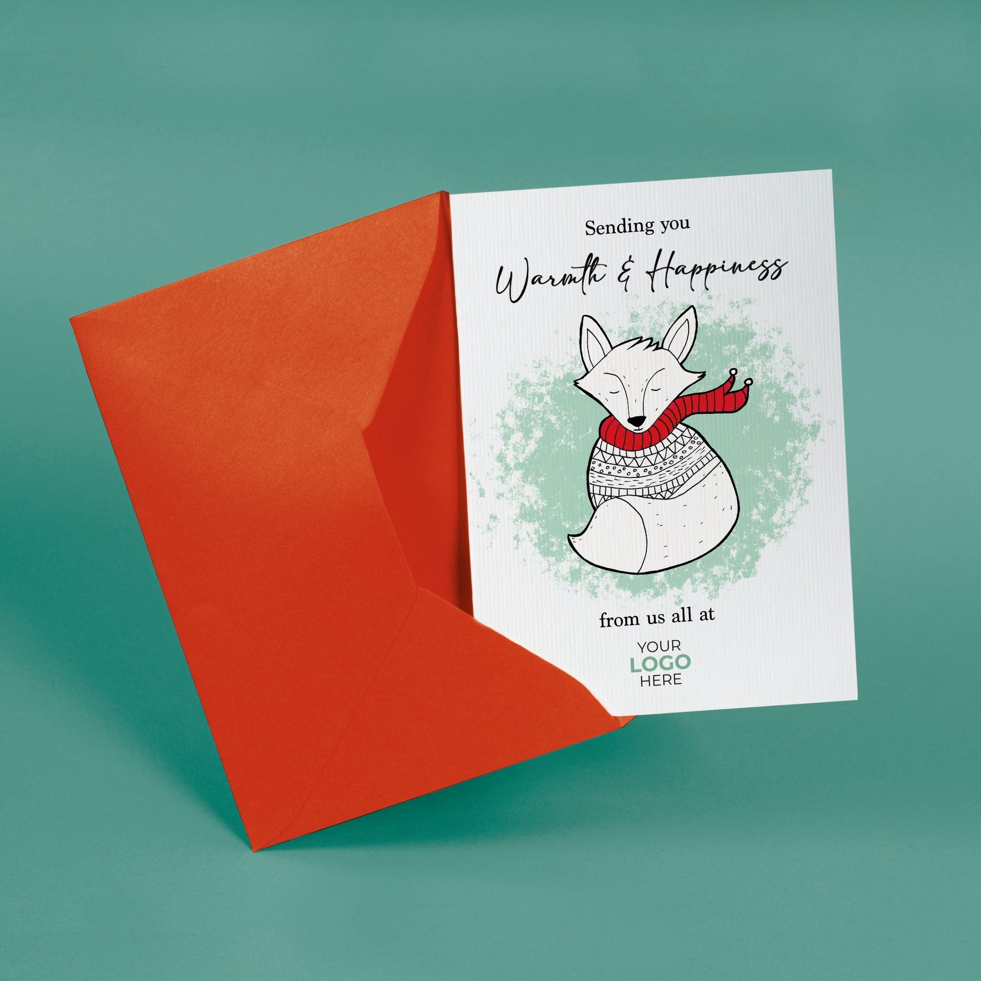 ‘Foxy Scarf’  Customised Corporate Christmas Cards image 2