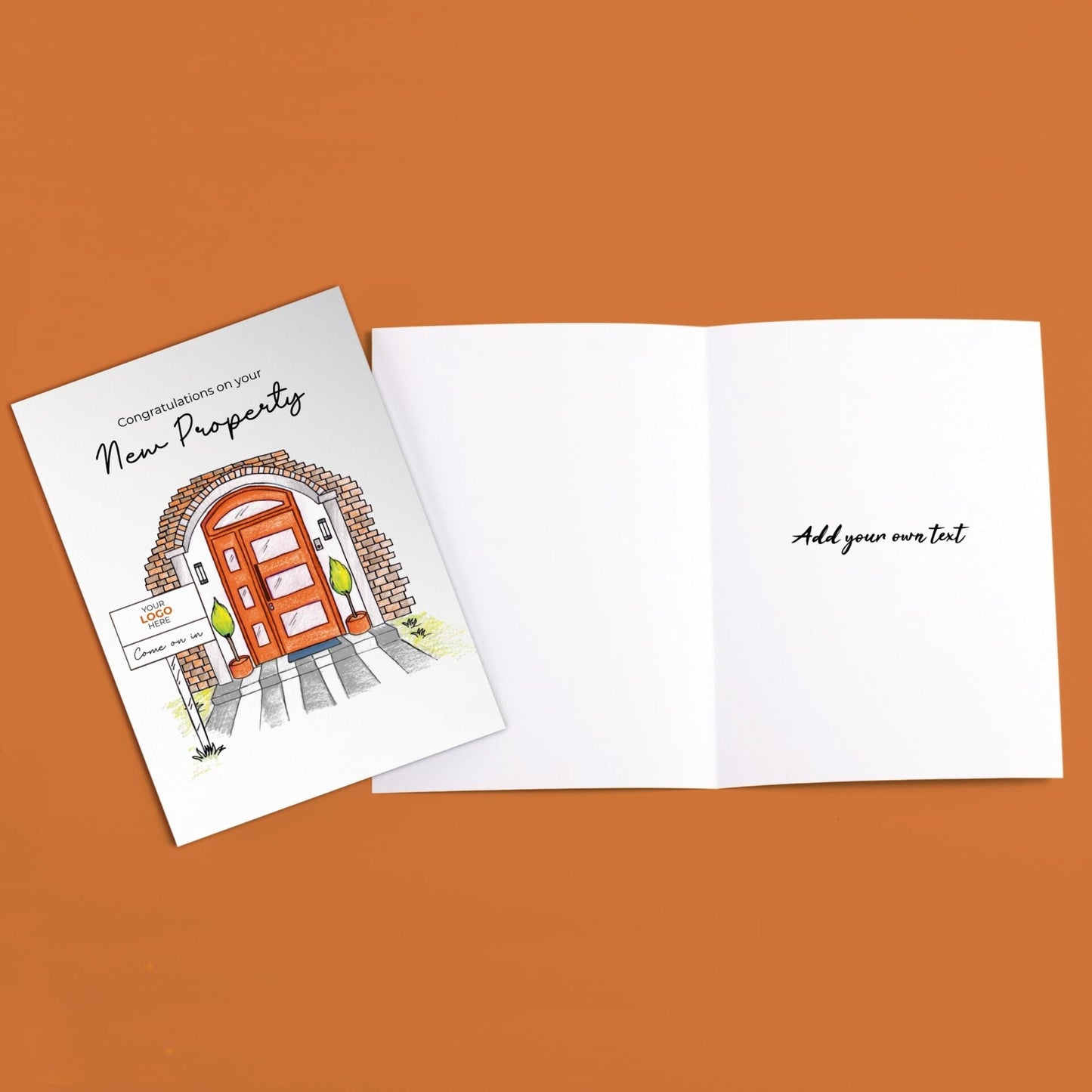 Colorful Door With Sign' Personalised Corporate Branded Property Greeting Cards image 3