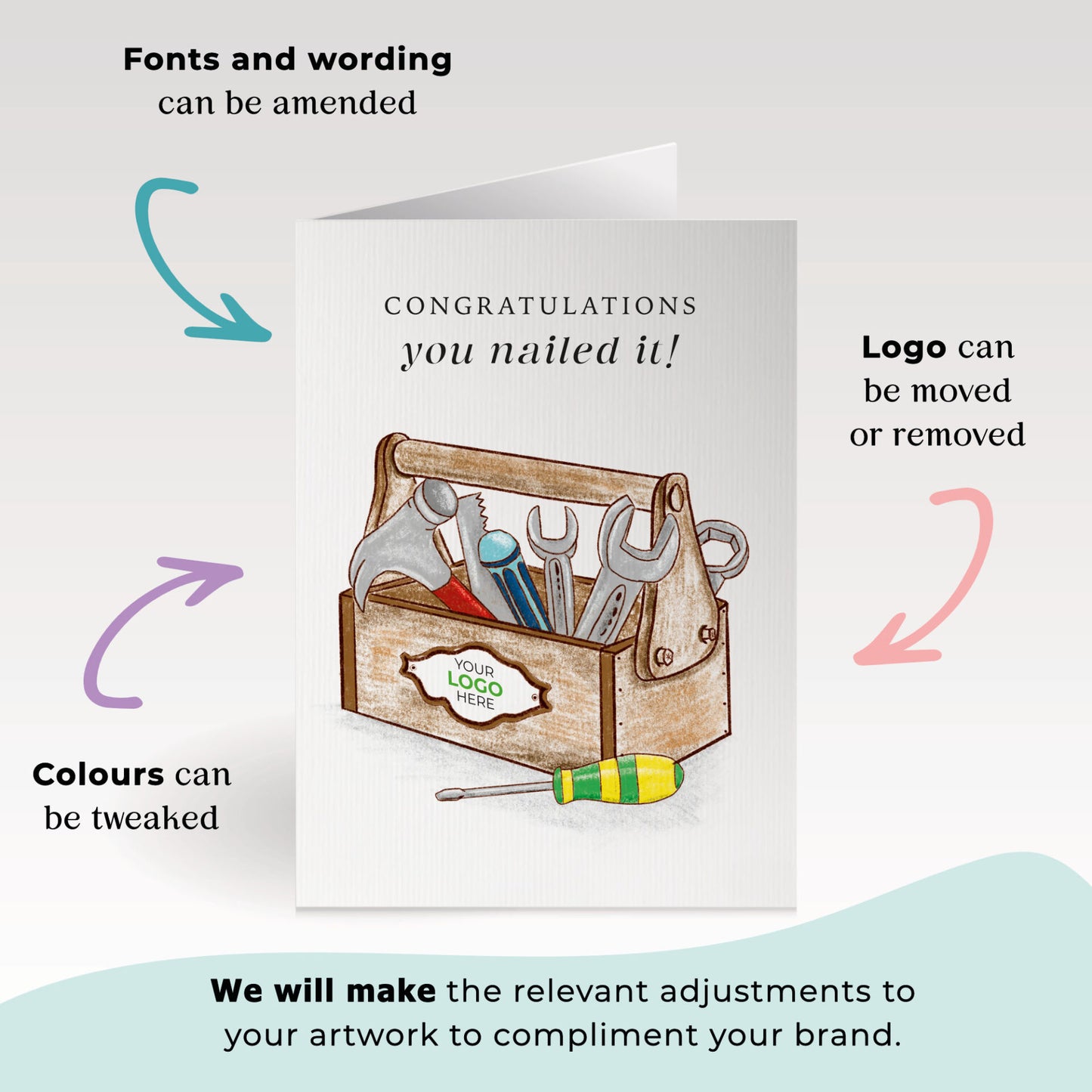 Toolbox’ Personalised Corporate Branded Trades People Greeting Cards image 1