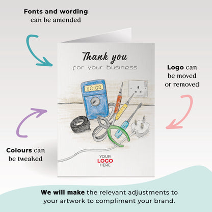 Multimeter & Tools’ Personalised Corporate Branded Trades People Greeting Cards image 1