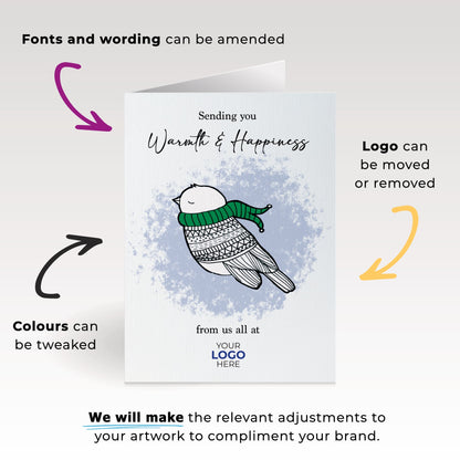 ‘Birdy Scarf’  Customised Corporate Christmas Cards image 1