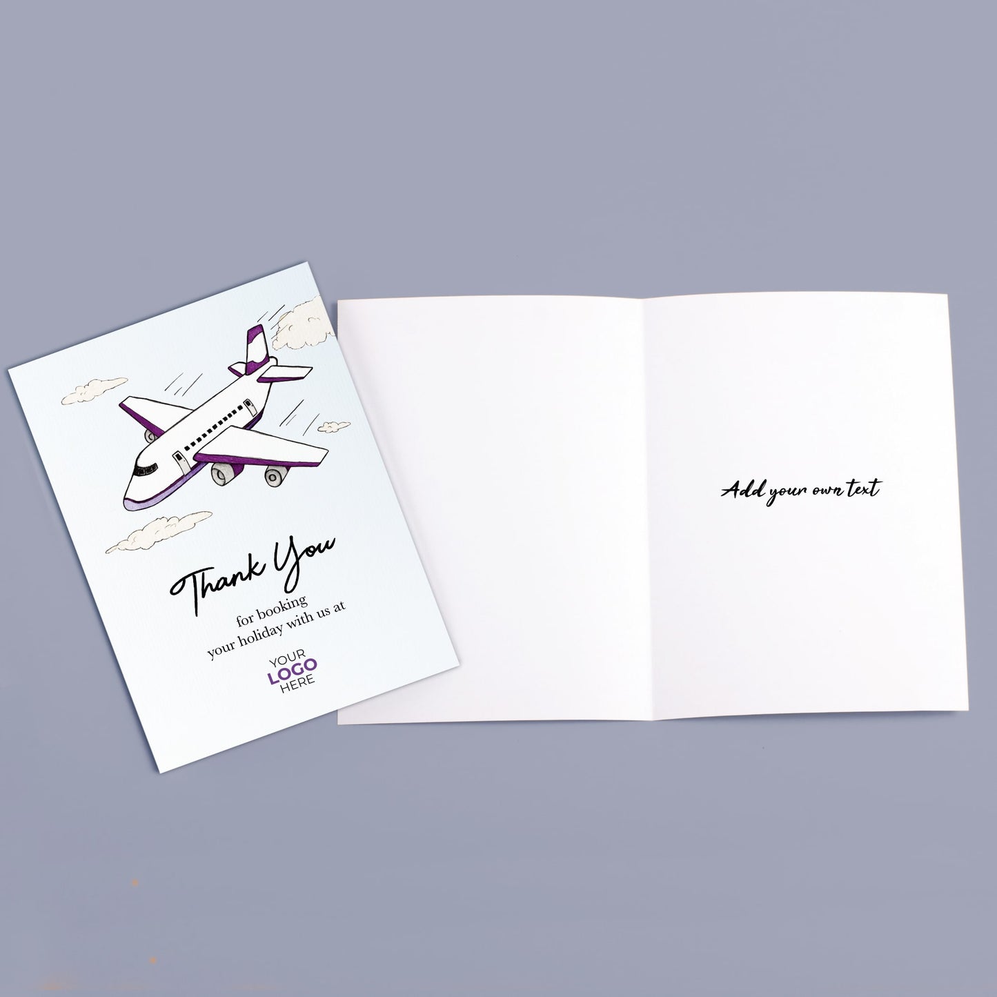 ‘Plane’ Personalised Corporate Branded Travel Greeting Cards image 2