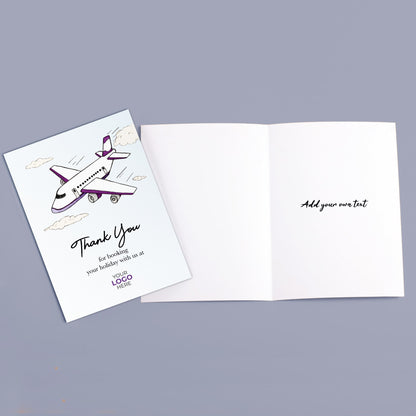 ‘Plane’ Personalised Corporate Branded Travel Greeting Cards image 2