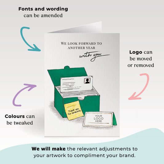 ‘Business Card Pack' Personalised Corporate Branded Renewal Greeting Cards image 1