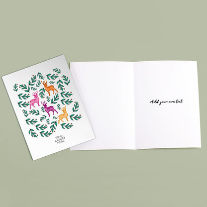 Reindeers And Mistletoe'  Customised Corporate Christmas Cards image 3