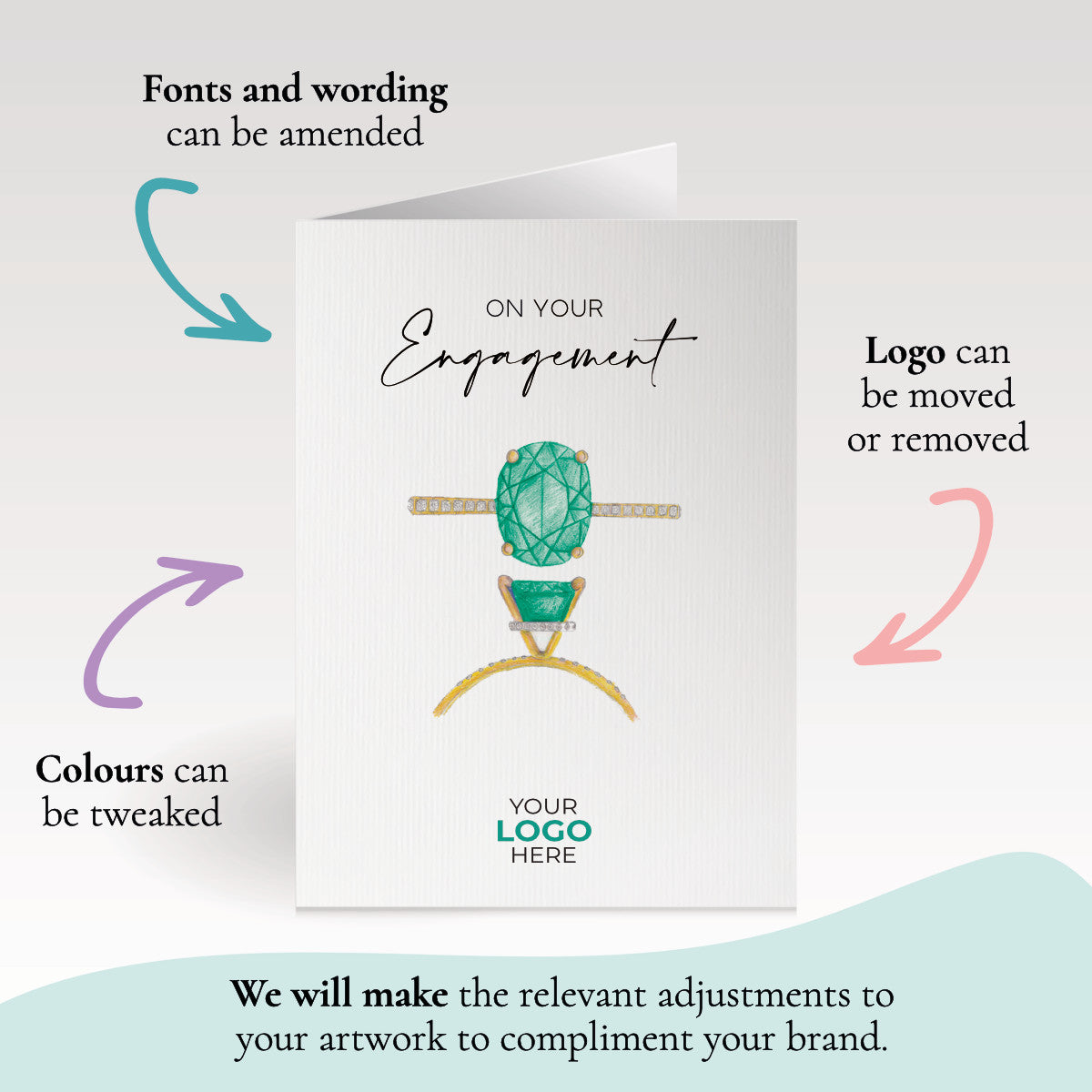 ‘Engagement Ring’ Wedding Cards image 2