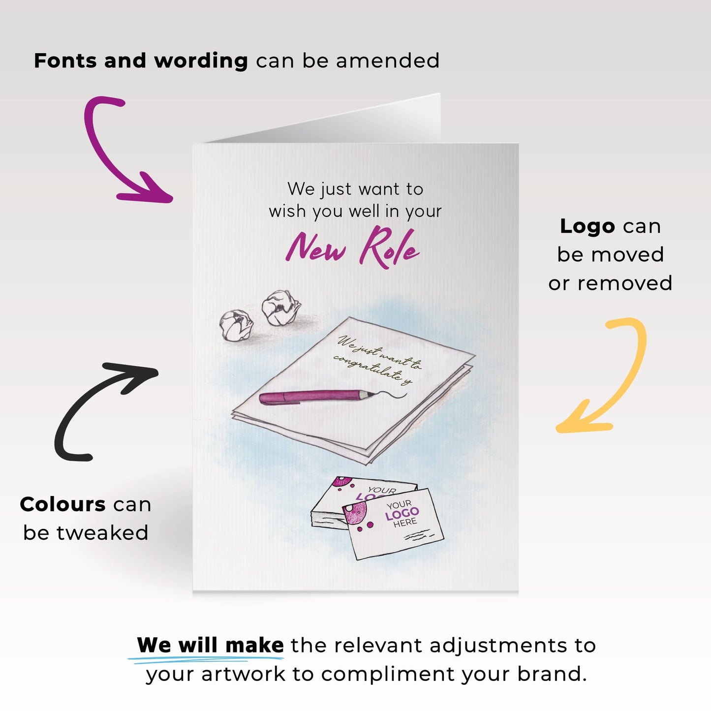 Note and Business’ Personalised Corporate Branded New Job Greeting Cards image 1