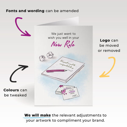 Note and Business’ Personalised Corporate Branded New Job Greeting Cards image 1