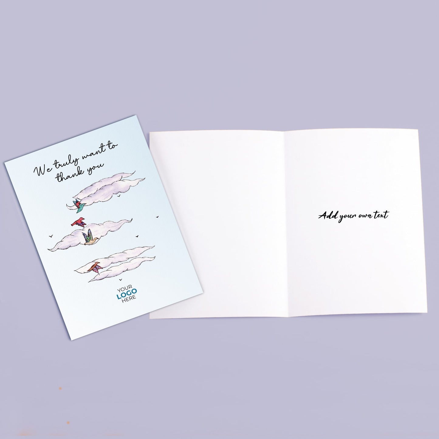 ‘Birds in Clouds’ Business Thank You Cards image 3