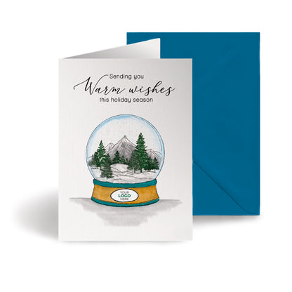 ‘Snow Globe Winter Scene’ Personalised Company Christmas Cards image 0