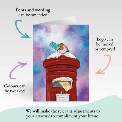Postbox & Robin' Branded Christmas Cards image 2