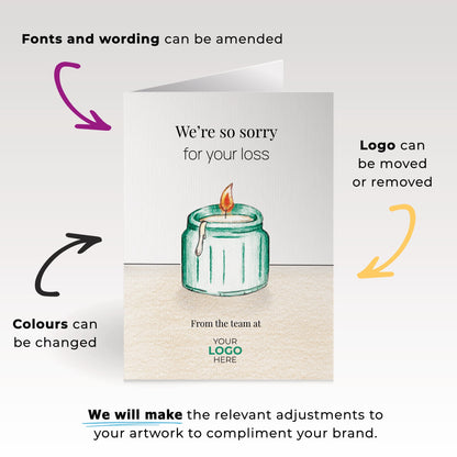 ‘Single Candle’ Personalised Corporate Branded Health Care Greeting Cards image 1