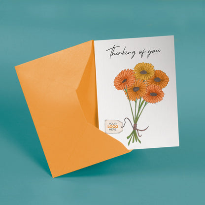 ‘Bunch of Flowers’ Personalised Corporate Branded Thinking of You Greeting Cards image 2