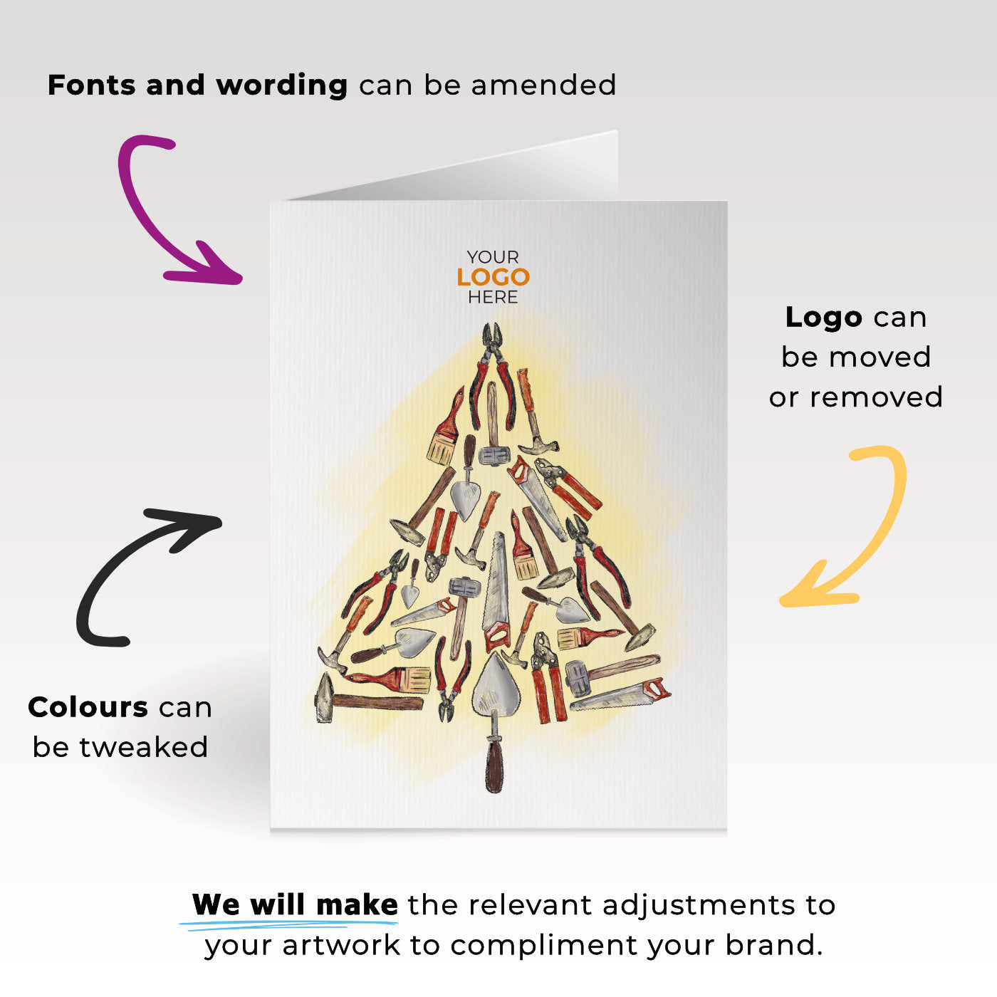 Construction Tree' Branded Christmas Cards image 1