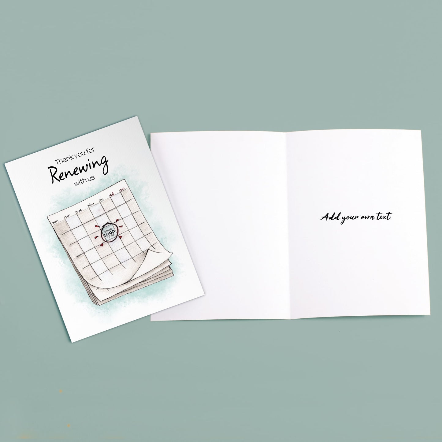 ‘Calendar’ Personalised Corporate Branded Renewal Greeting Cards image 3