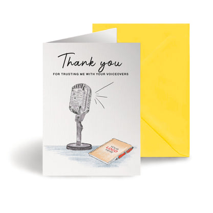 Old School Microphone’ Personalised Corporate Branded Voice, Audio & Writers Greeting Cards image 0