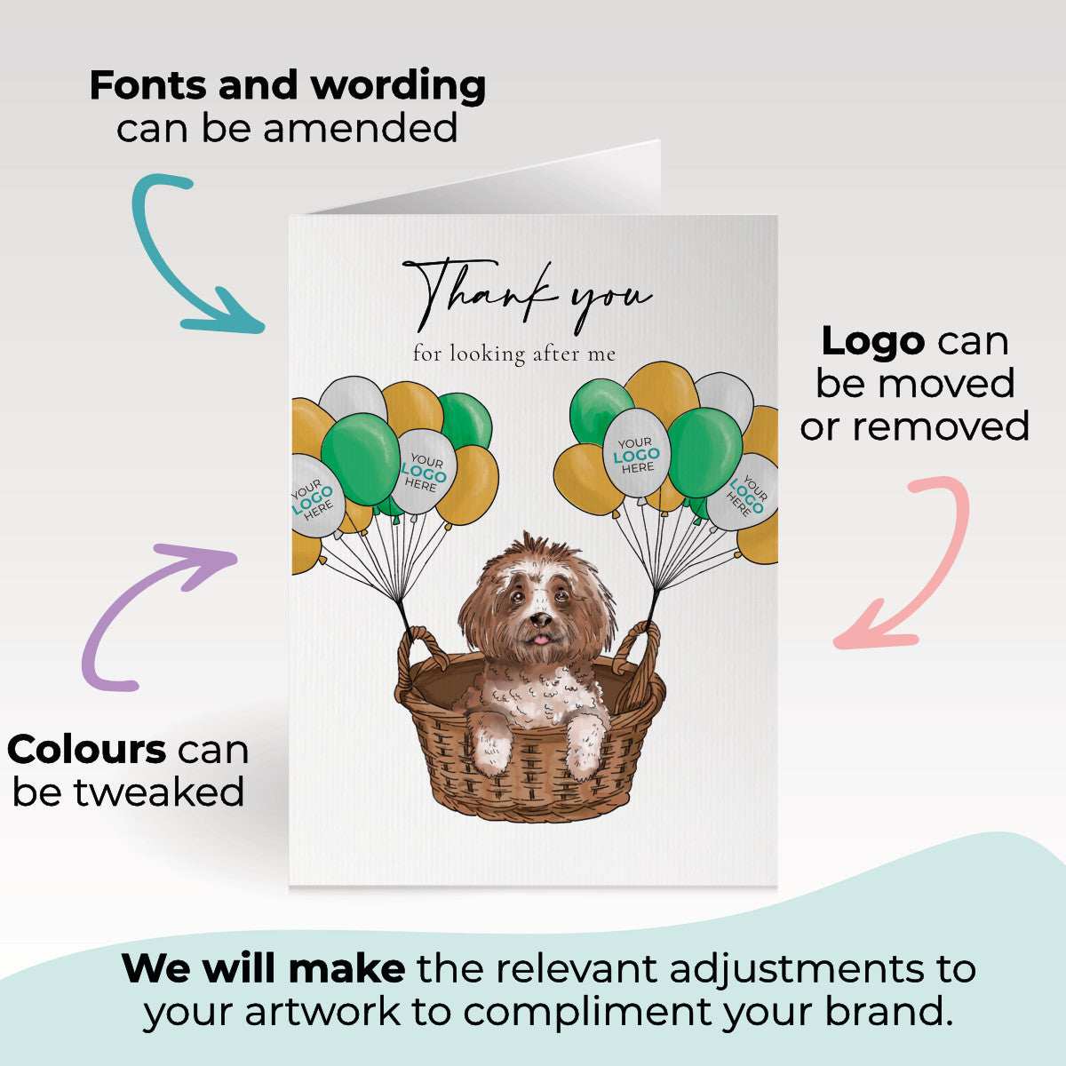 ‘Dog, Basket & Balloons’ Business All Things Dogs Cards image 2