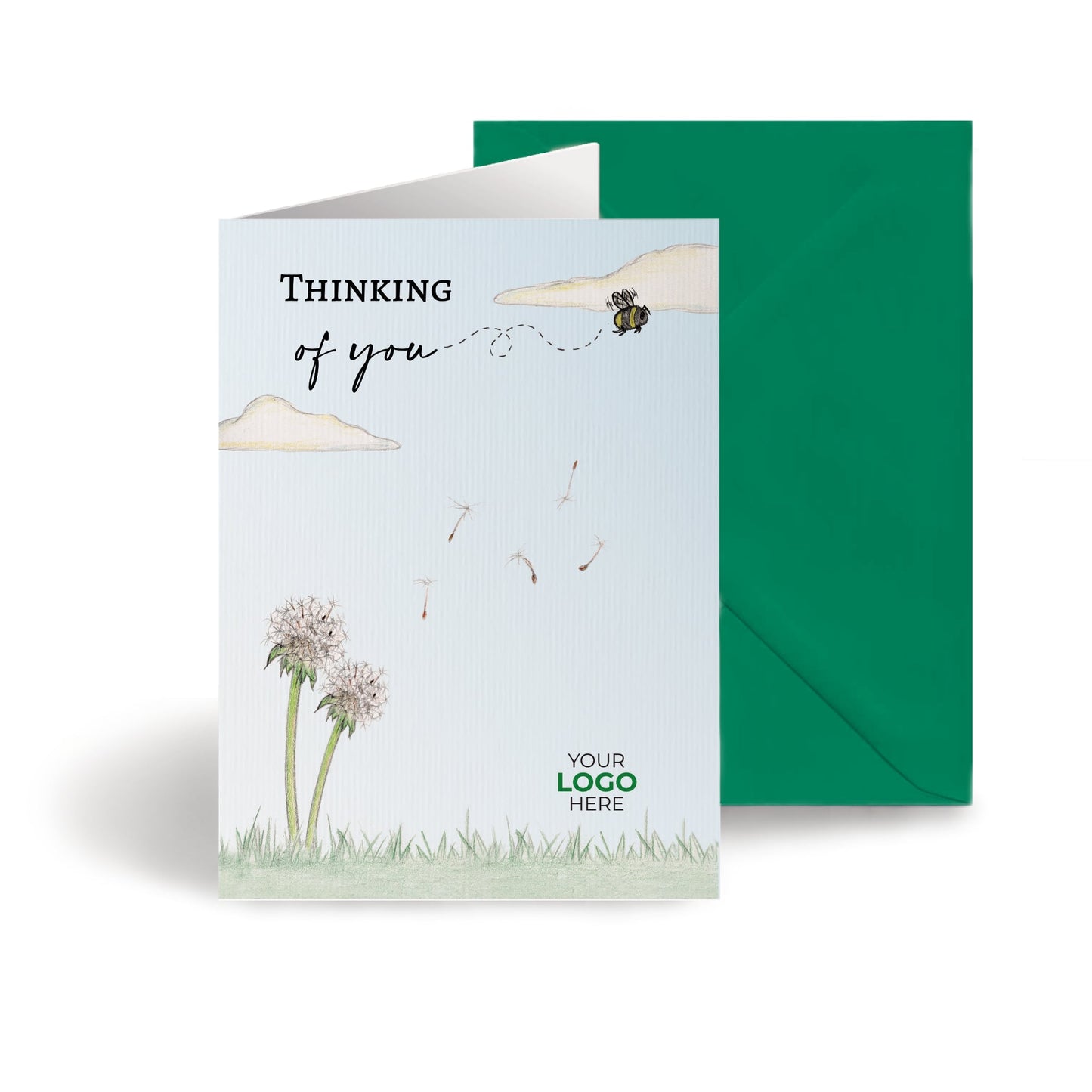 ‘Dandelion’ Personalised Corporate Branded Sympathy Greeting Cards image 0