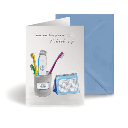 ‘Toothbrushes & Calendar’ Personalised Corporate Branded Health Care Greeting Cards image 0